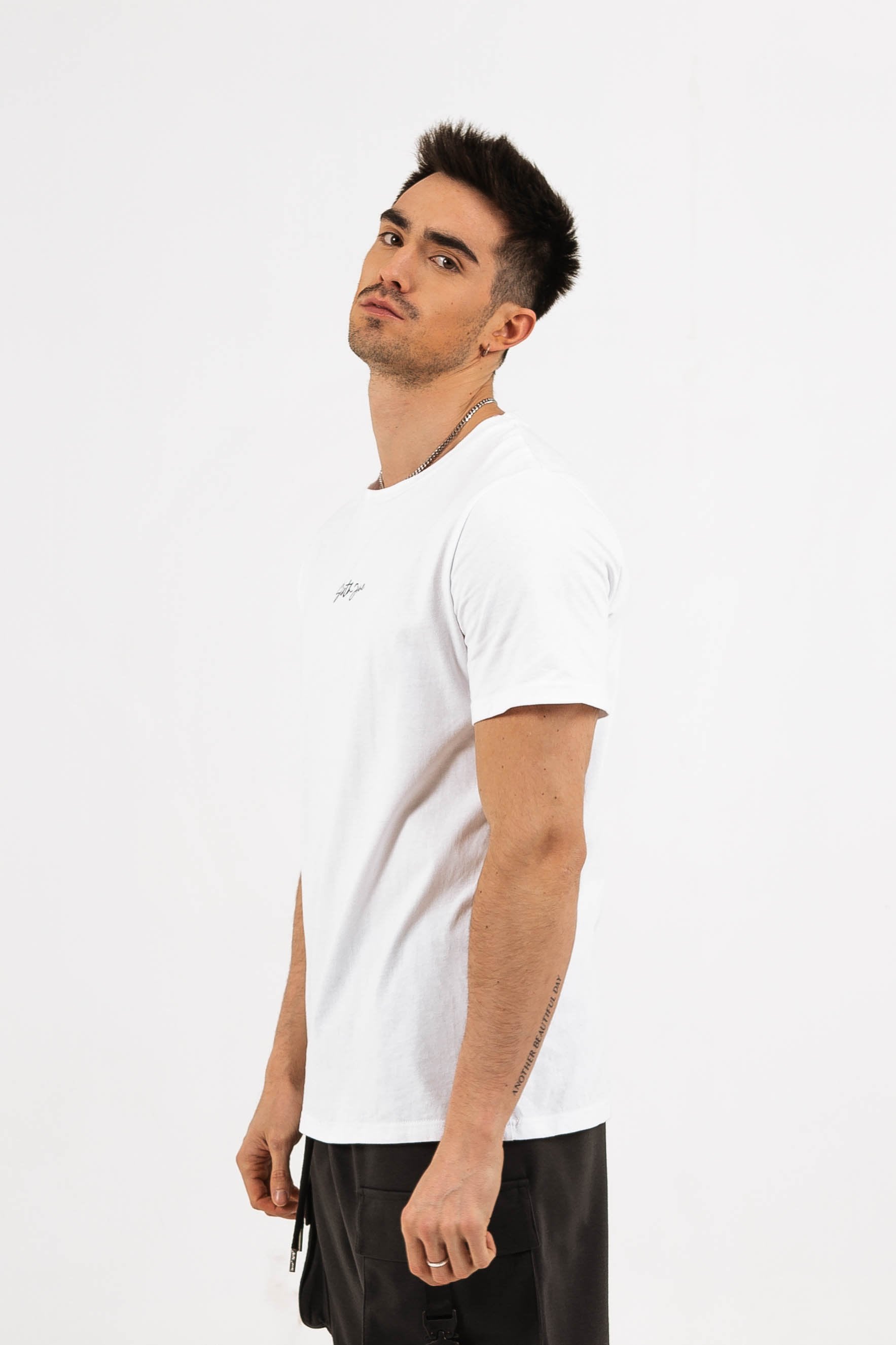 T-shirt dos signature blanc