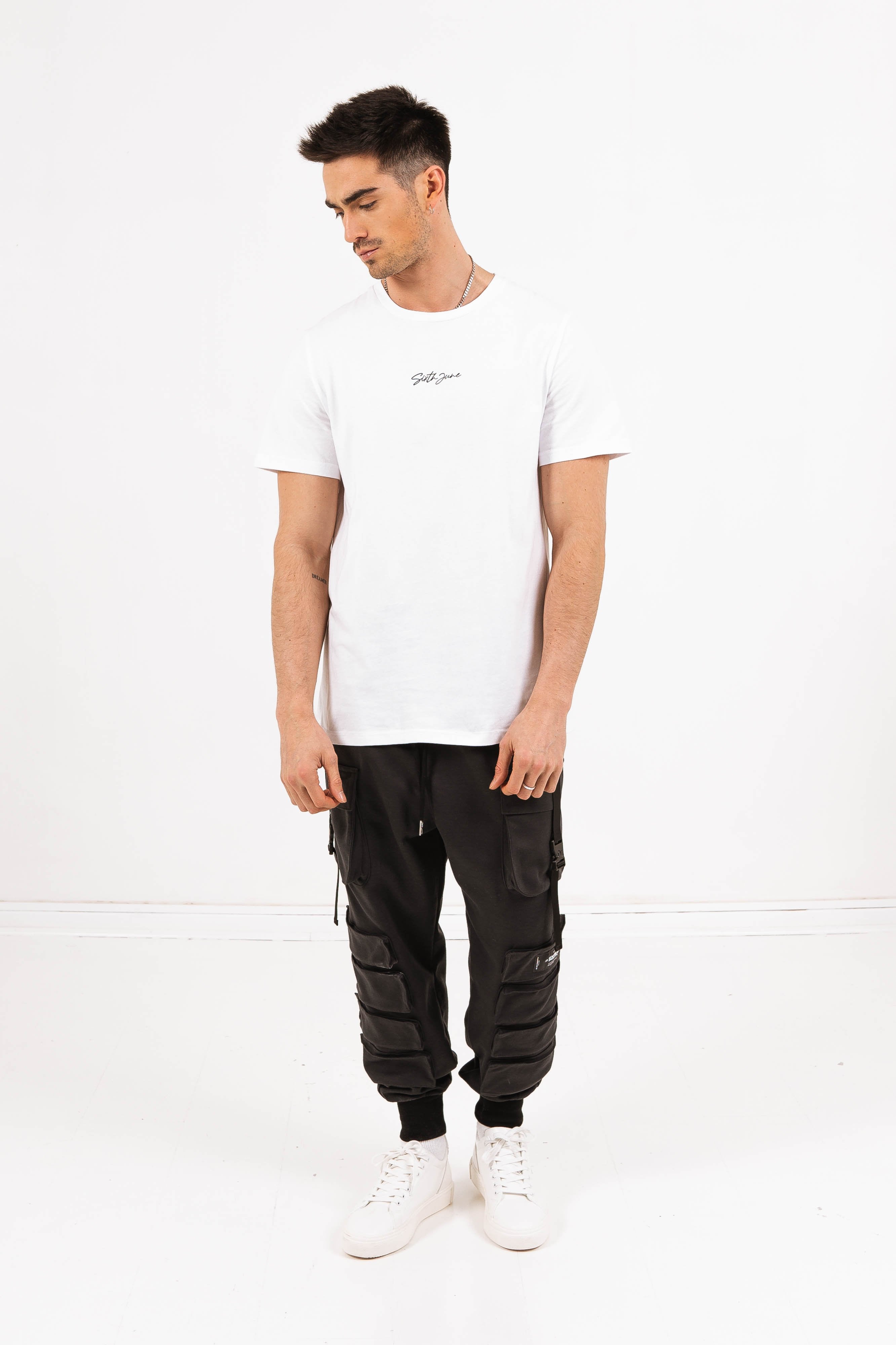 T-shirt dos signature blanc