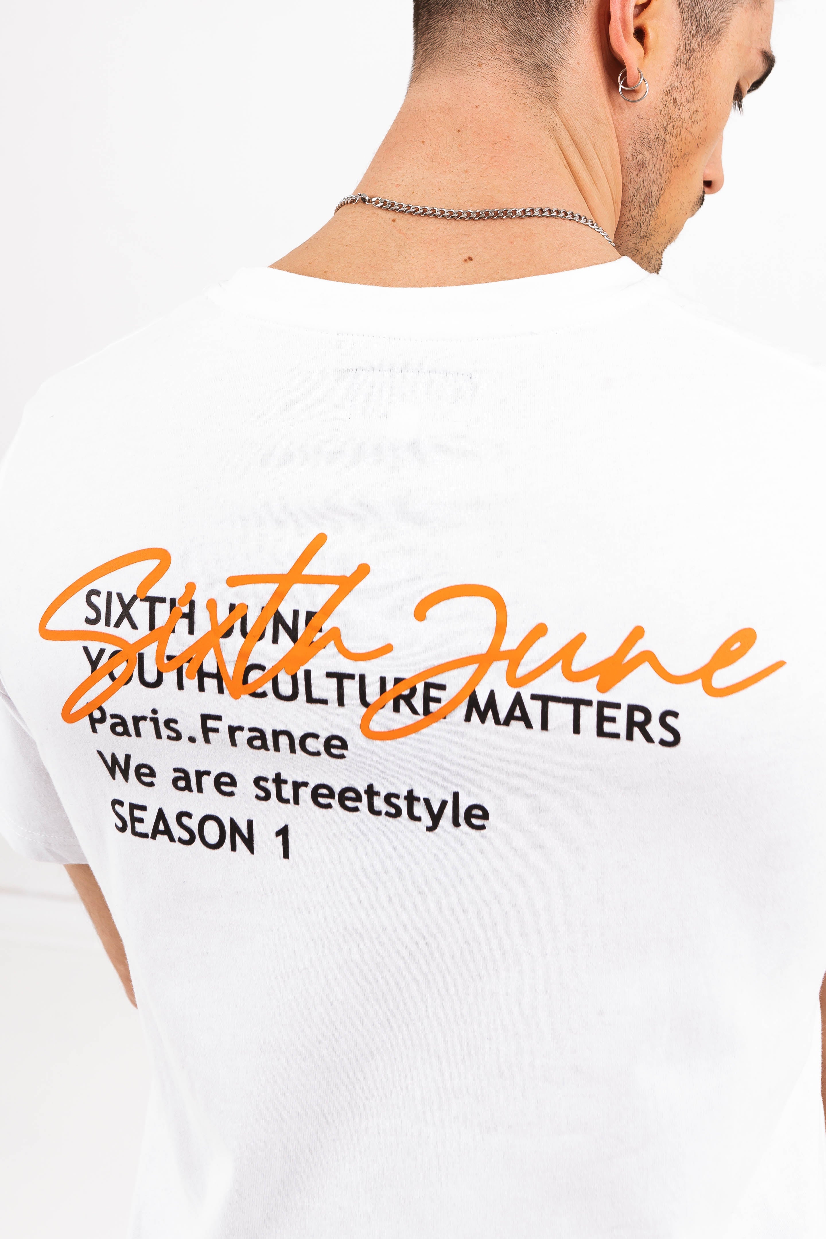 T-shirt dos signature blanc