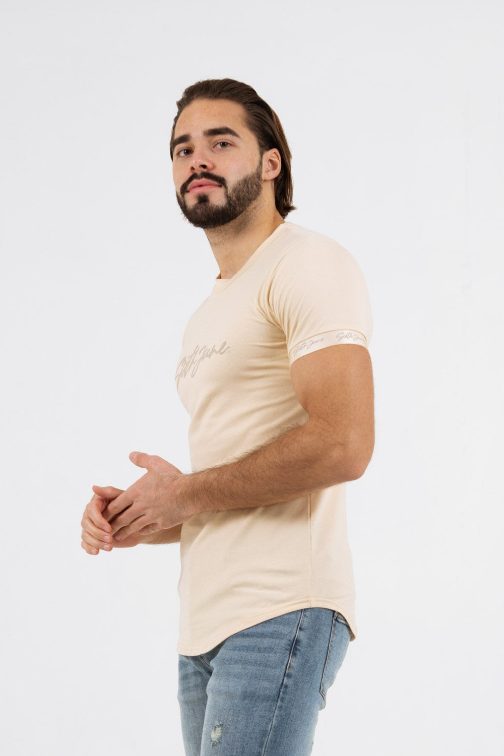 Sixth June - T-shirt logo signature relief Beige