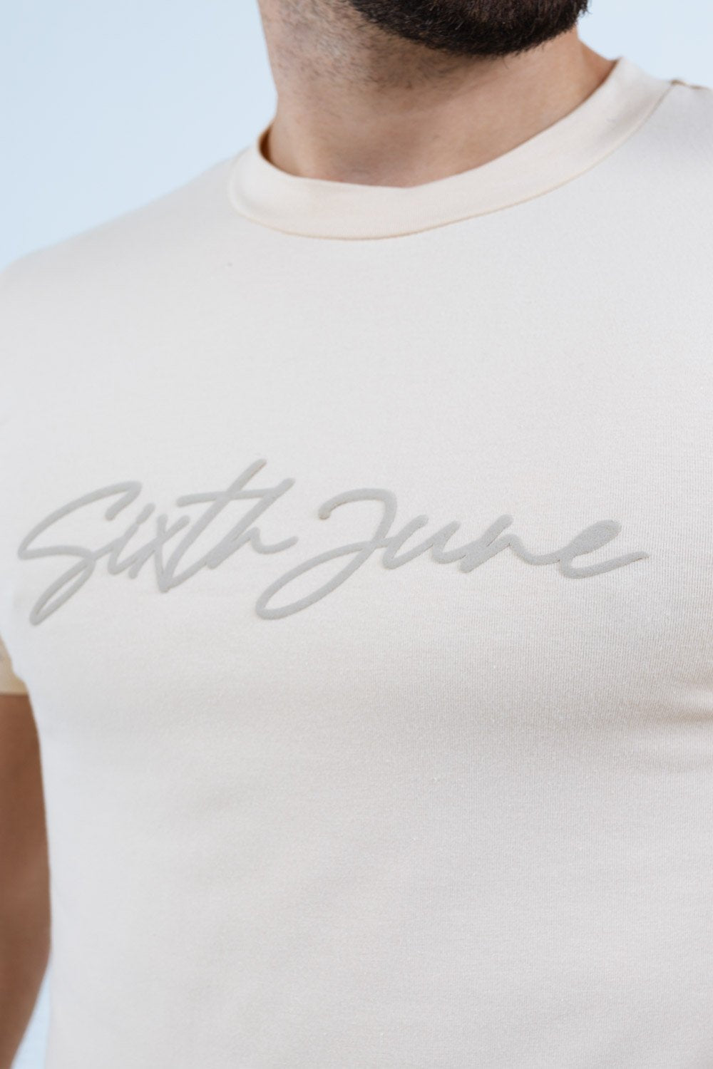 Sixth June - T-shirt logo signature relief Beige