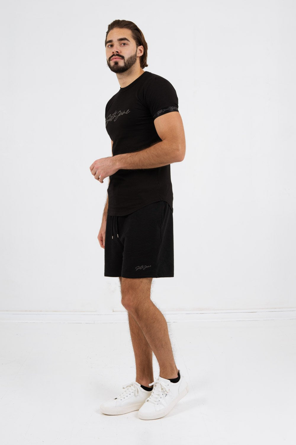 Sixth June - T-shirt logo signature relief Noir