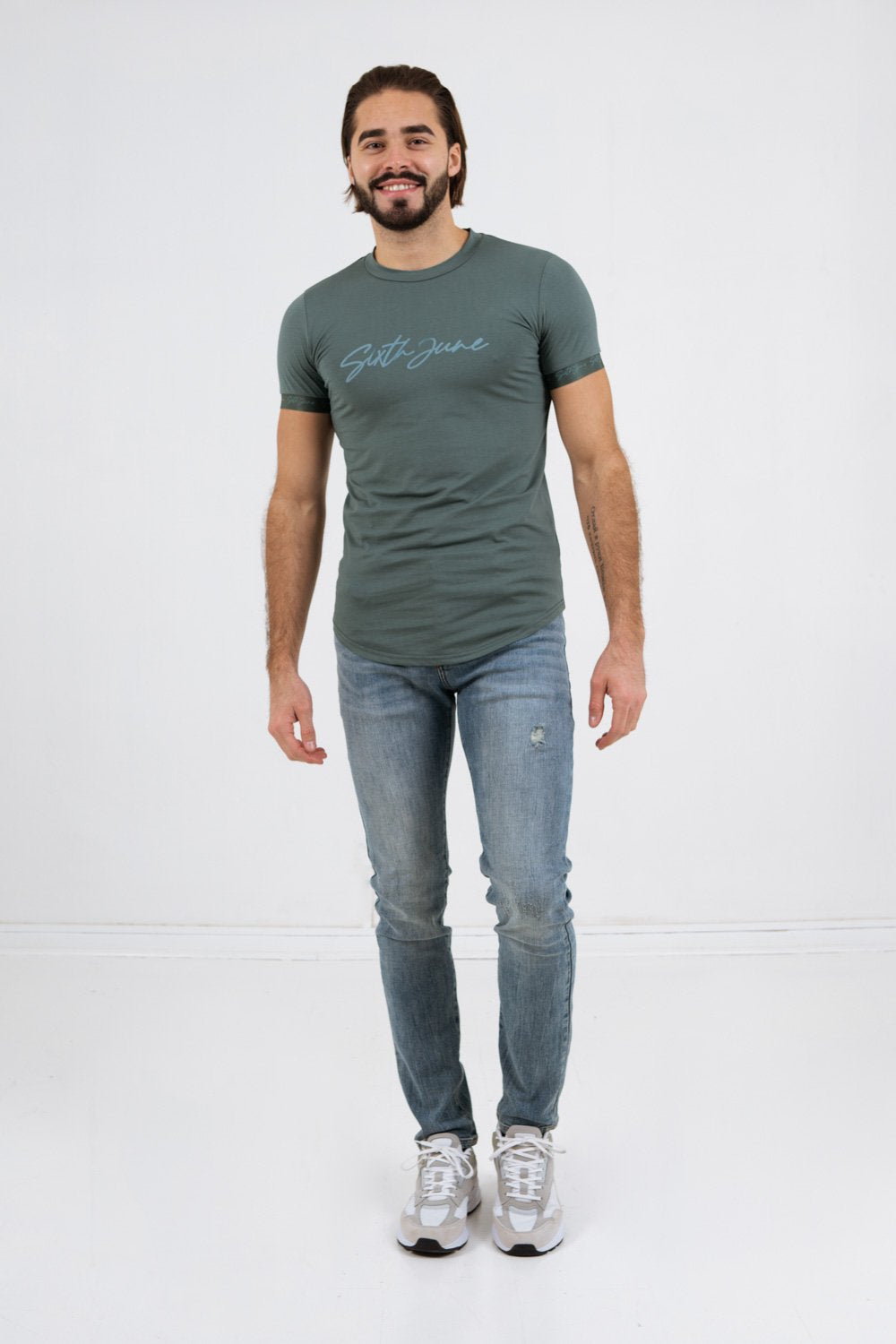 Sixth June - T-shirt logo signature relief Vert foncé