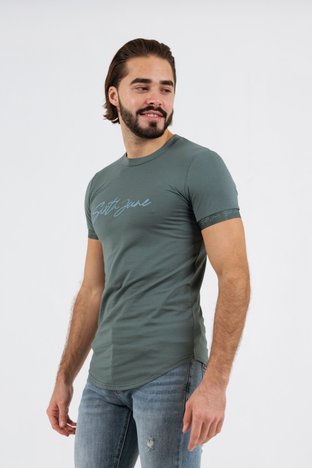 Sixth June - T-shirt logo signature relief Vert foncé