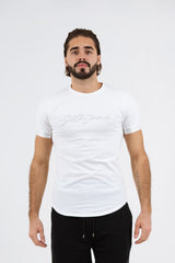 Sixth June - T-shirt logo signature relief Blanc