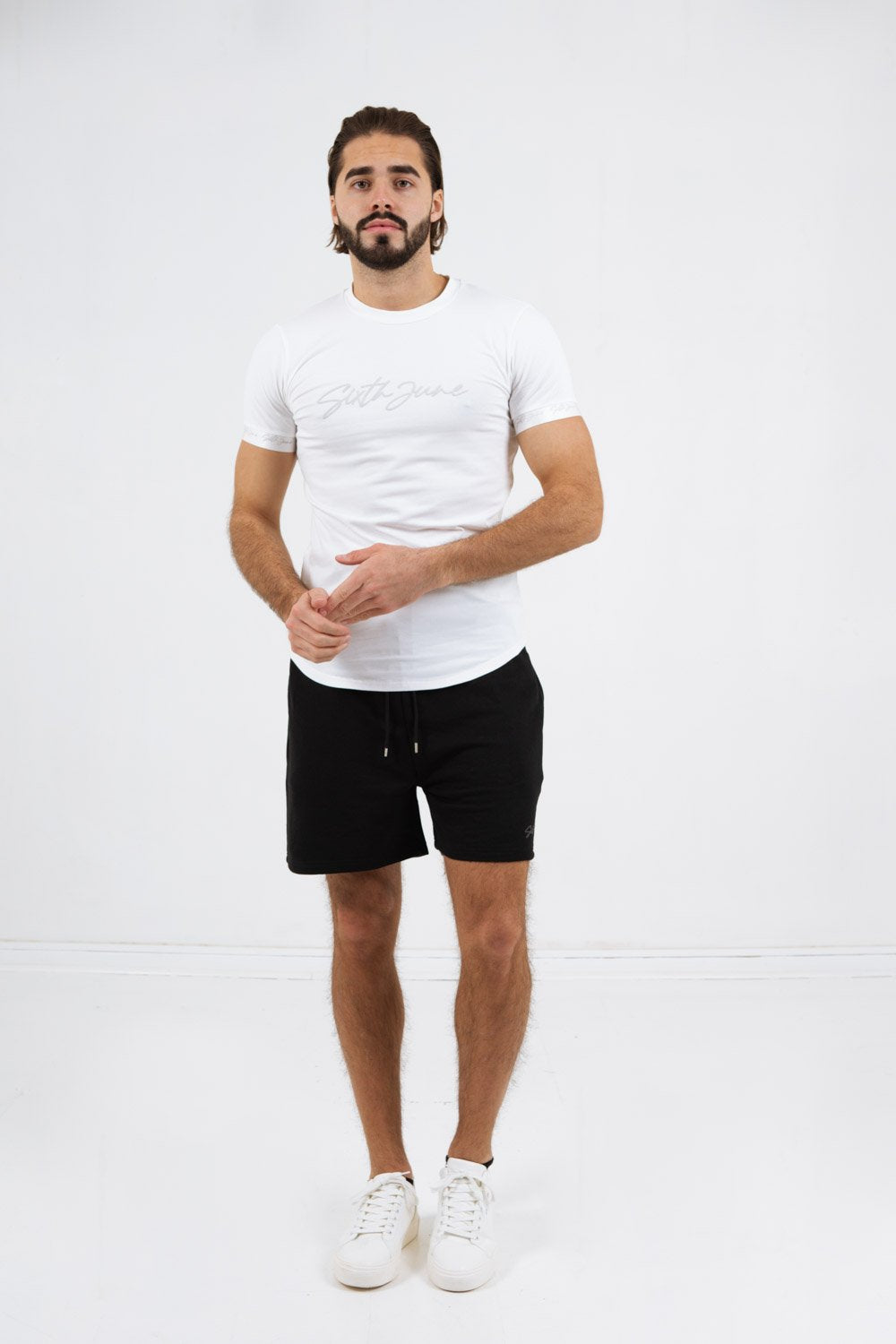 Sixth June - T-shirt logo signature relief Blanc