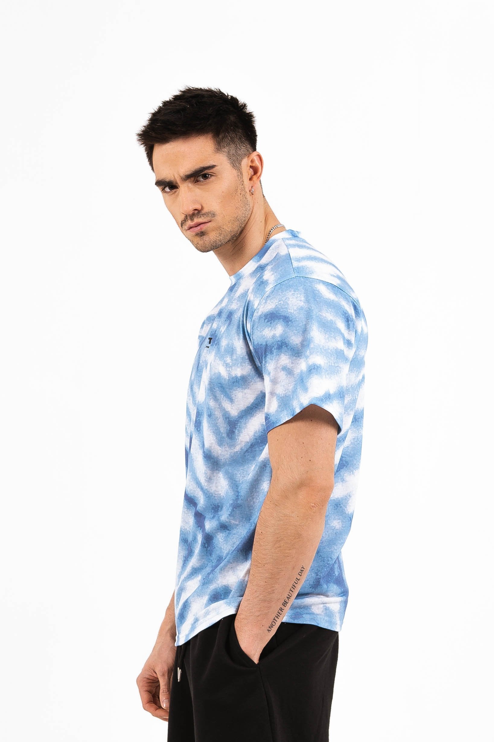 Sixth June - T-shirt tie dye capitales bleu