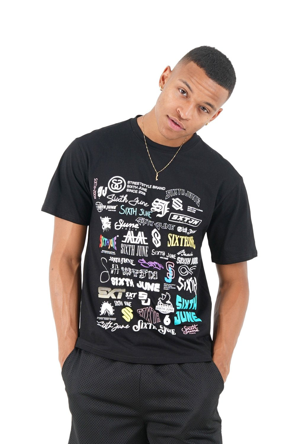 Sixth June - T-shirt multi logos Noir