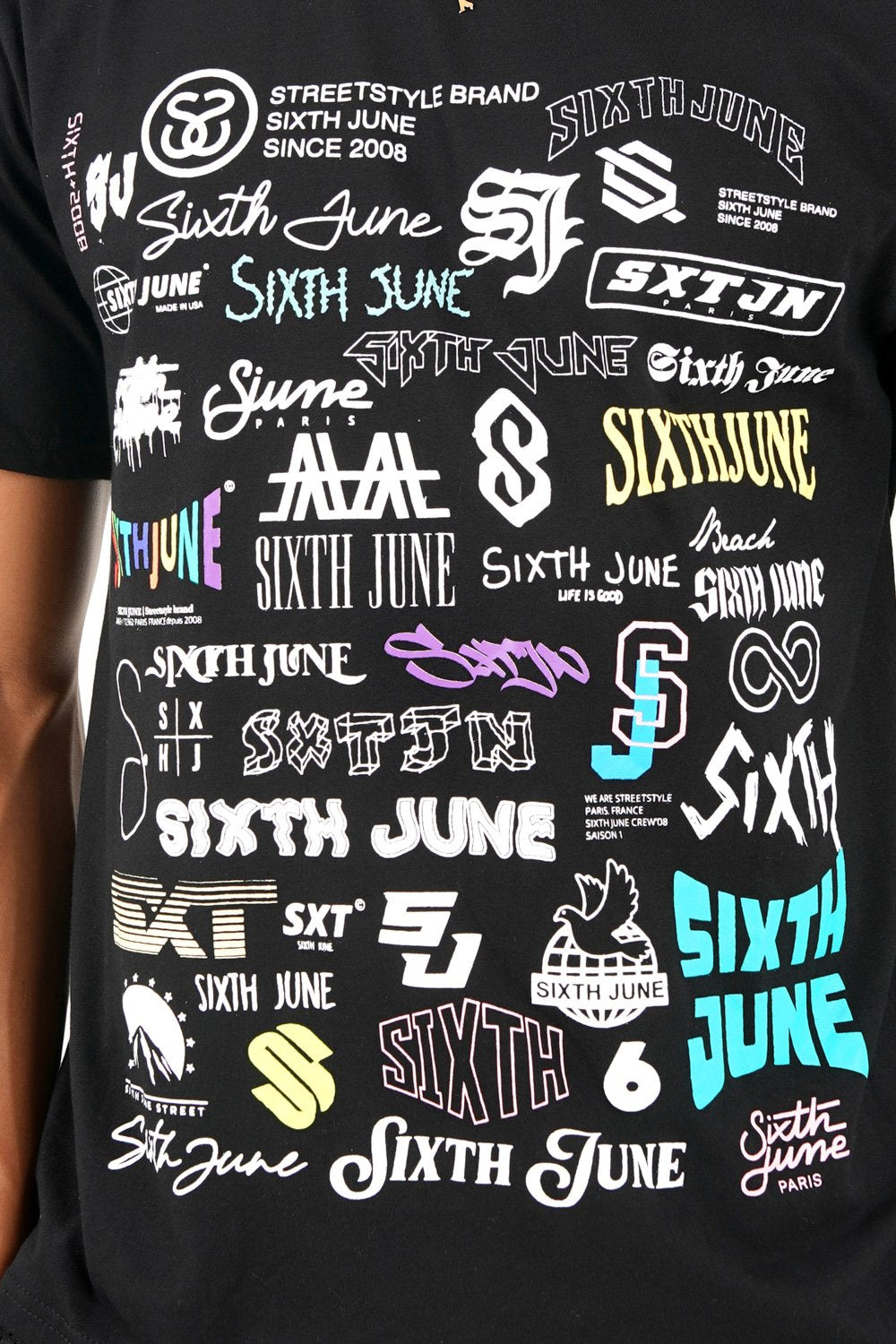 Sixth June - T-shirt multi logos Noir