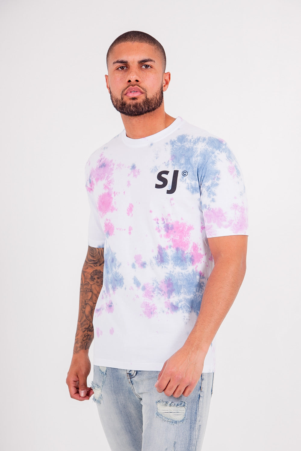 Sixth June - T-shirt monogramme tie dye logo Blanc