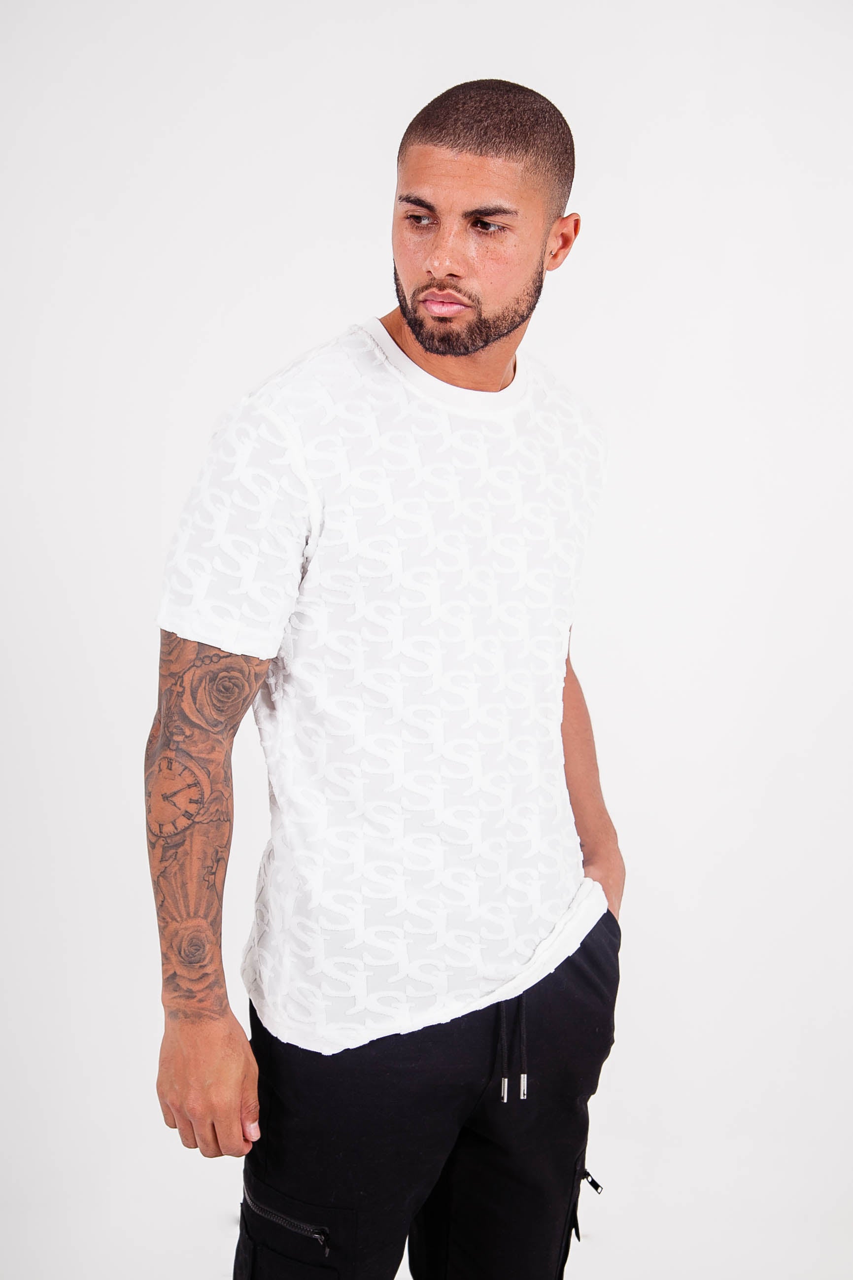 Sixth June - T-shirt monogramme tissé Blanc