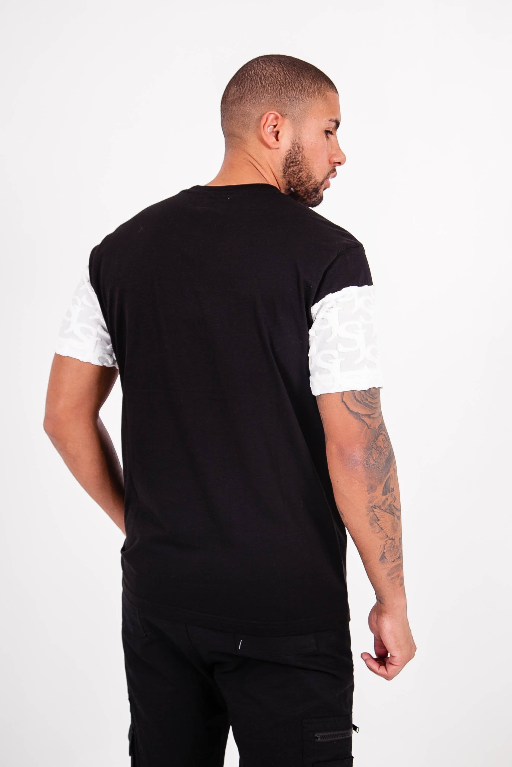 Sixth June - T-shirt bande monogramme tissée Noir