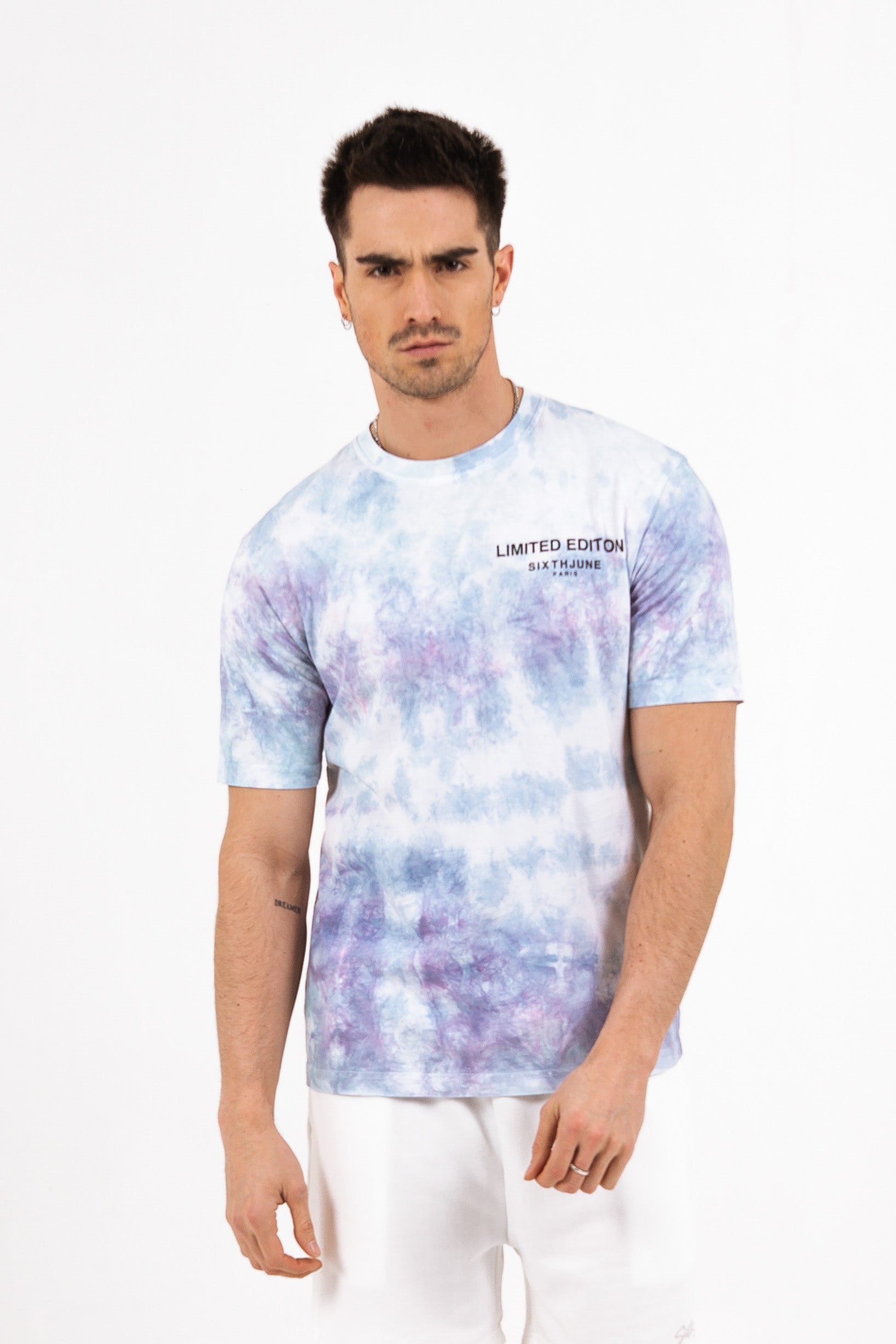 Sixth June - T-shirt manches courtes tie dye bleu vert