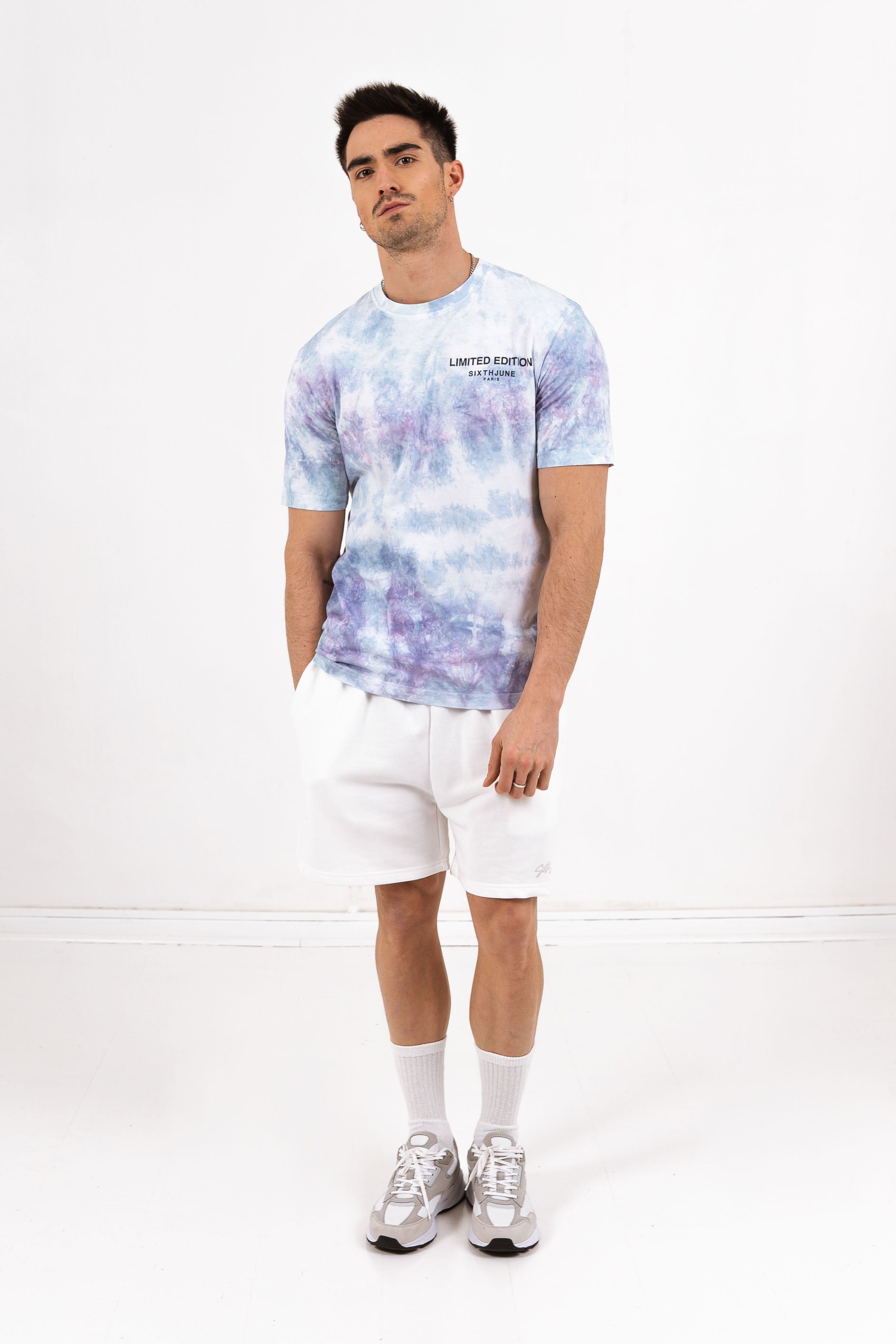 Sixth June - T-shirt manches courtes tie dye bleu vert