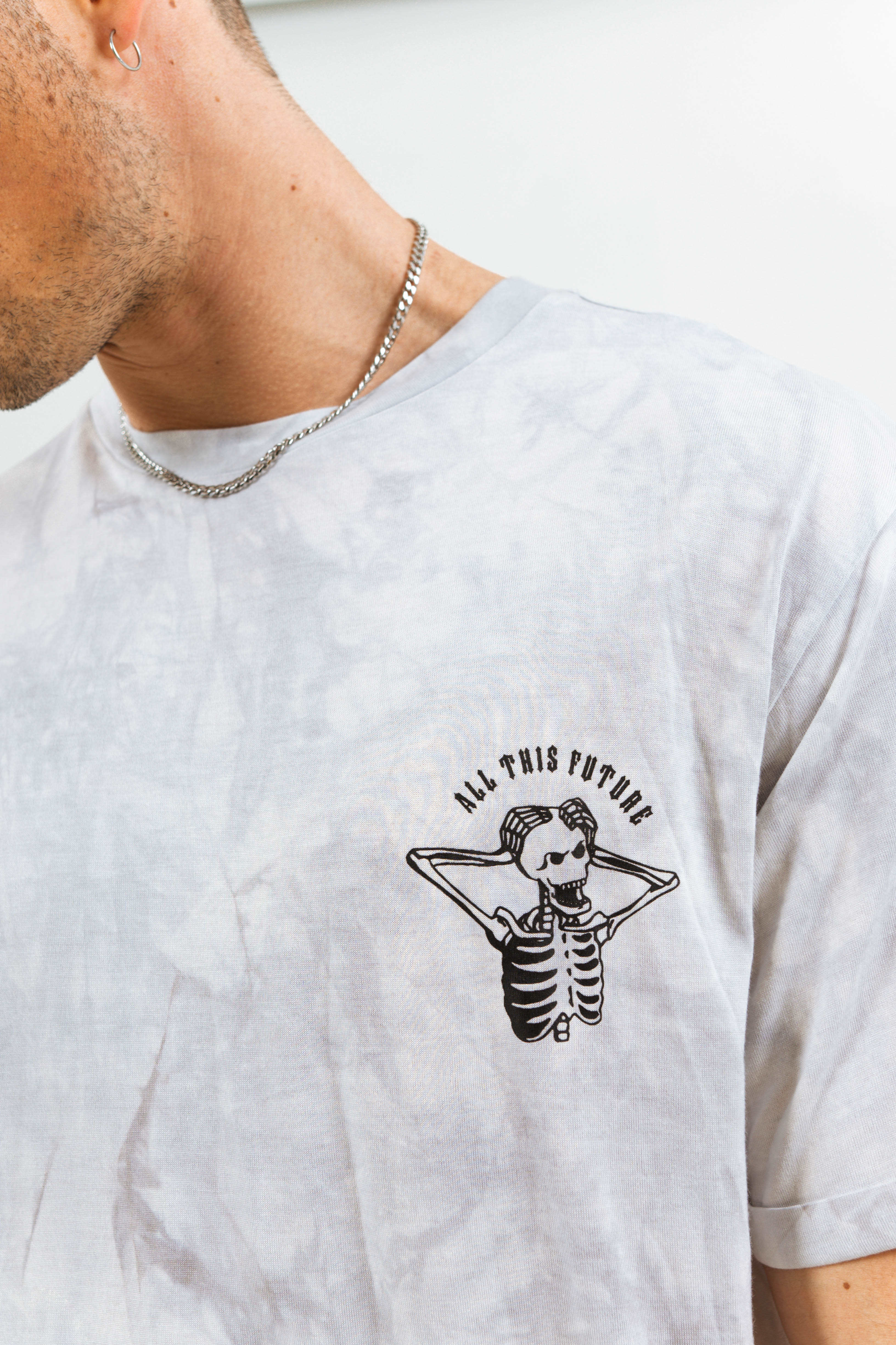 Sixth June - T-shirt global perspective tie dye gris clair