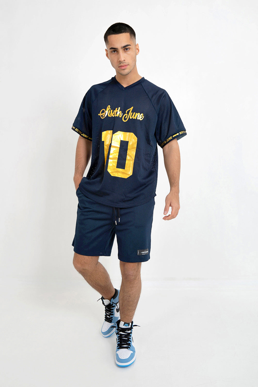 Sixth June - Maillot mesh numéro 10 Bleu foncé
