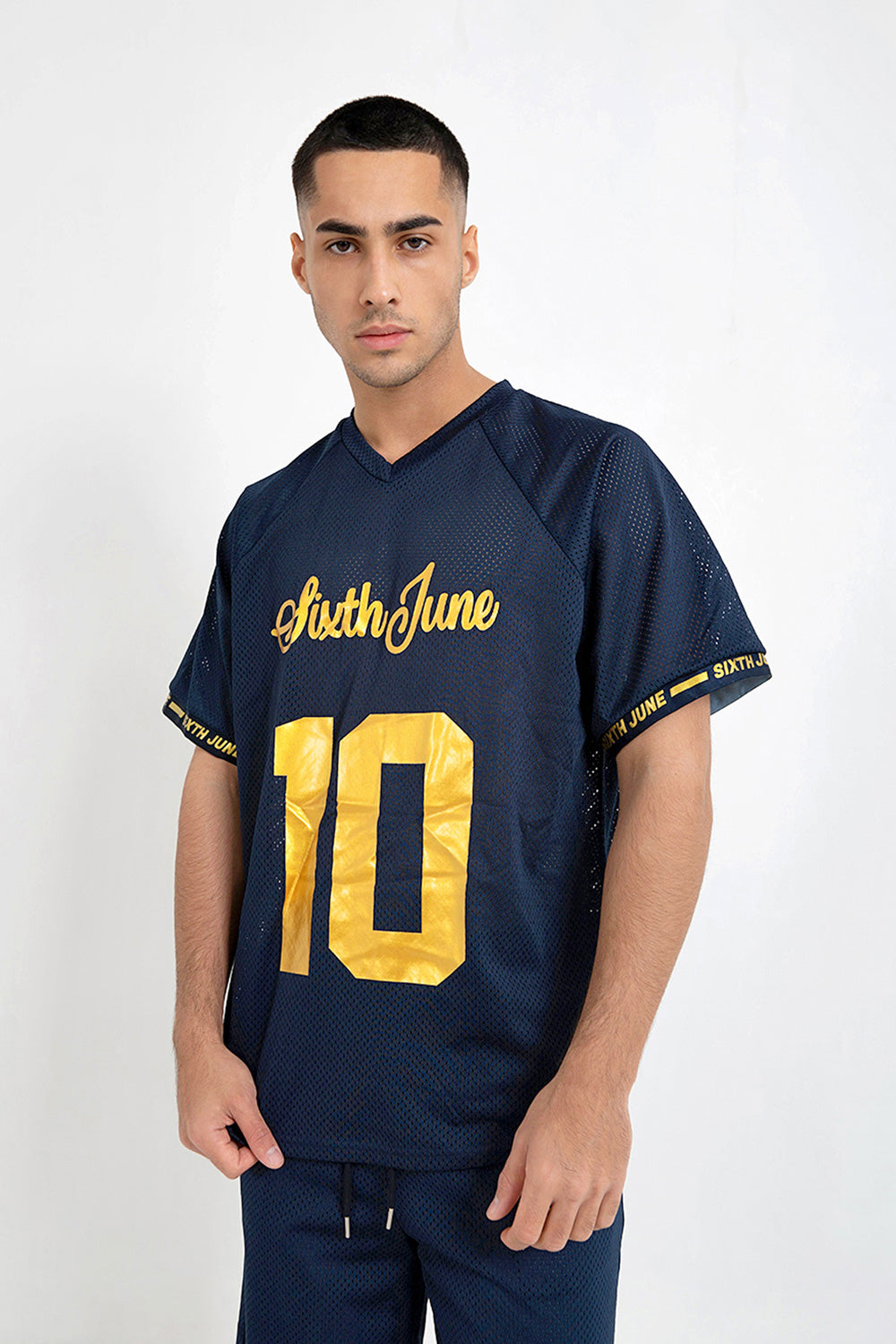 Sixth June - Maillot mesh numéro 10 Bleu foncé