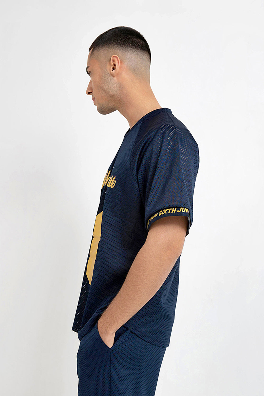 Sixth June - Maillot mesh numéro 10 Bleu foncé