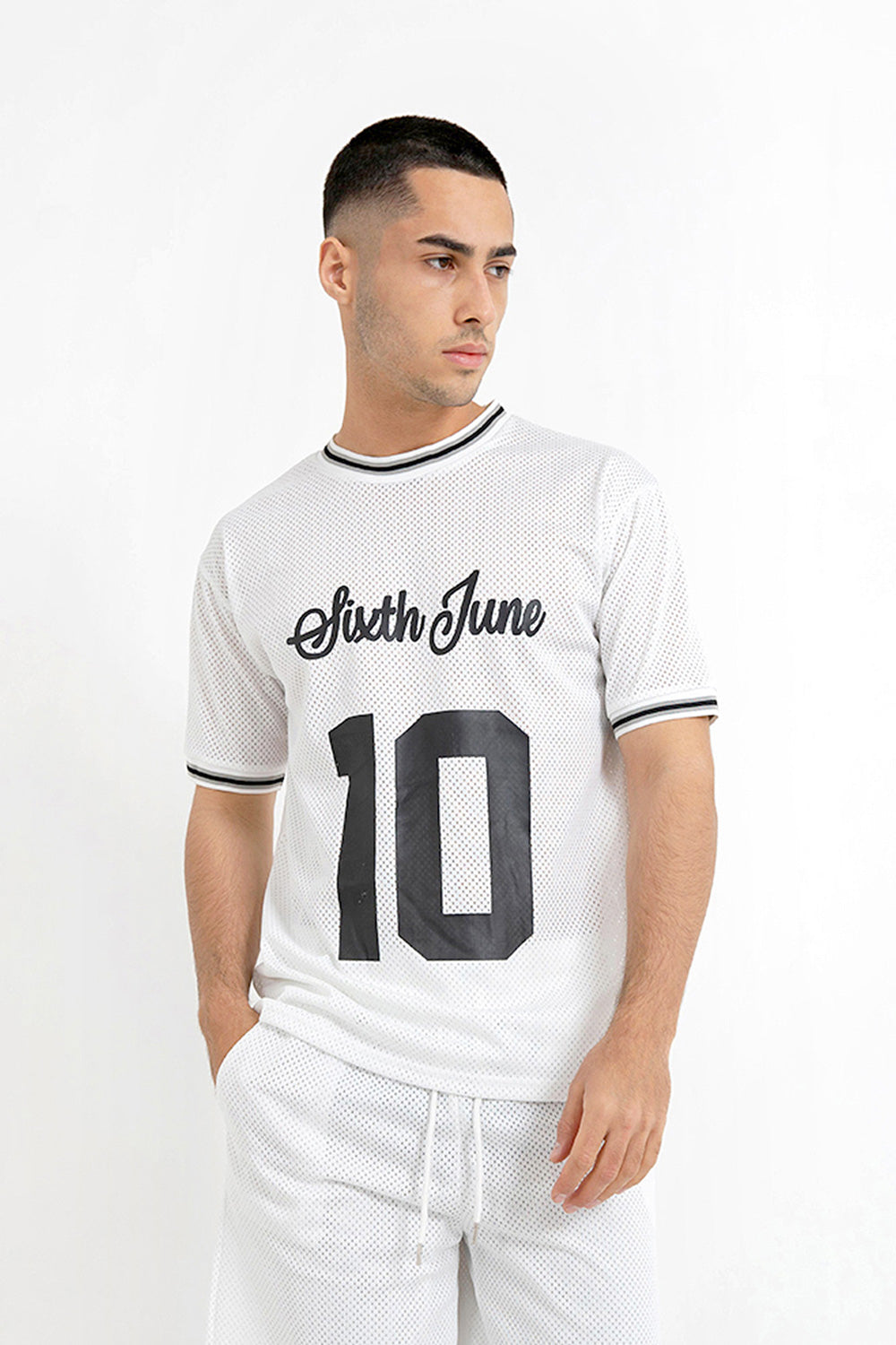 Sixth June - Maillot mesh numéro 10 Blanc