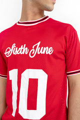 Sixth June - Maillot mesh numéro 10 Rouge