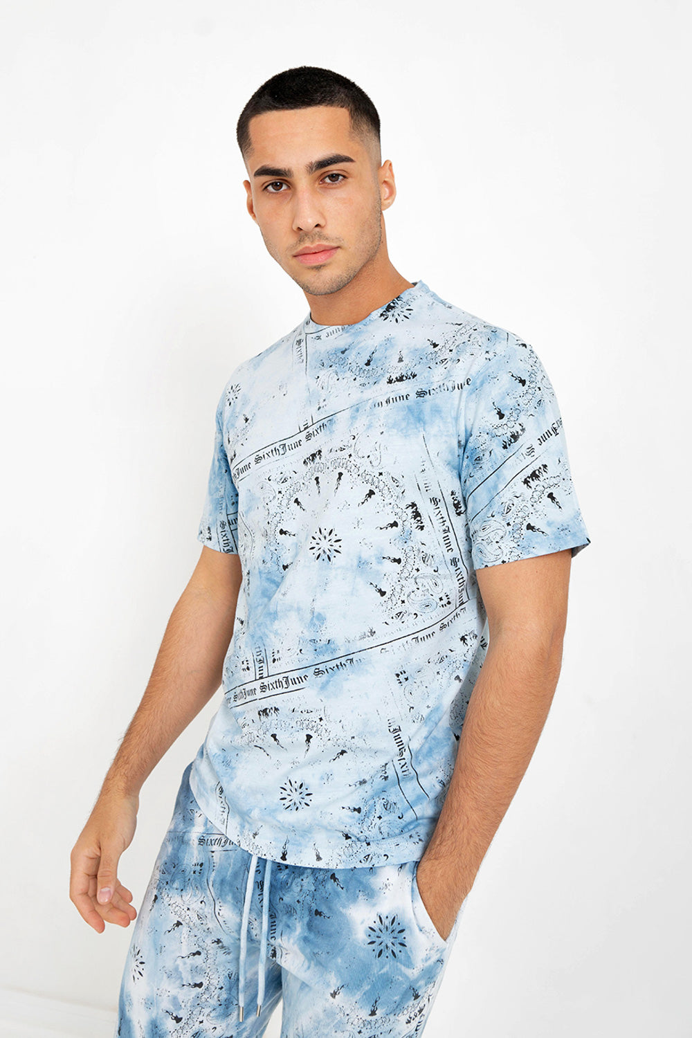 Sixth June - T-shirt tie dye bandana Bleu