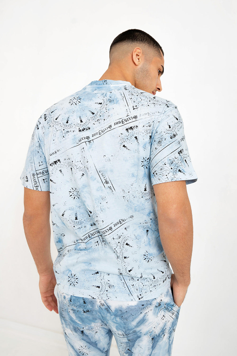 Sixth June - T-shirt tie dye bandana Bleu