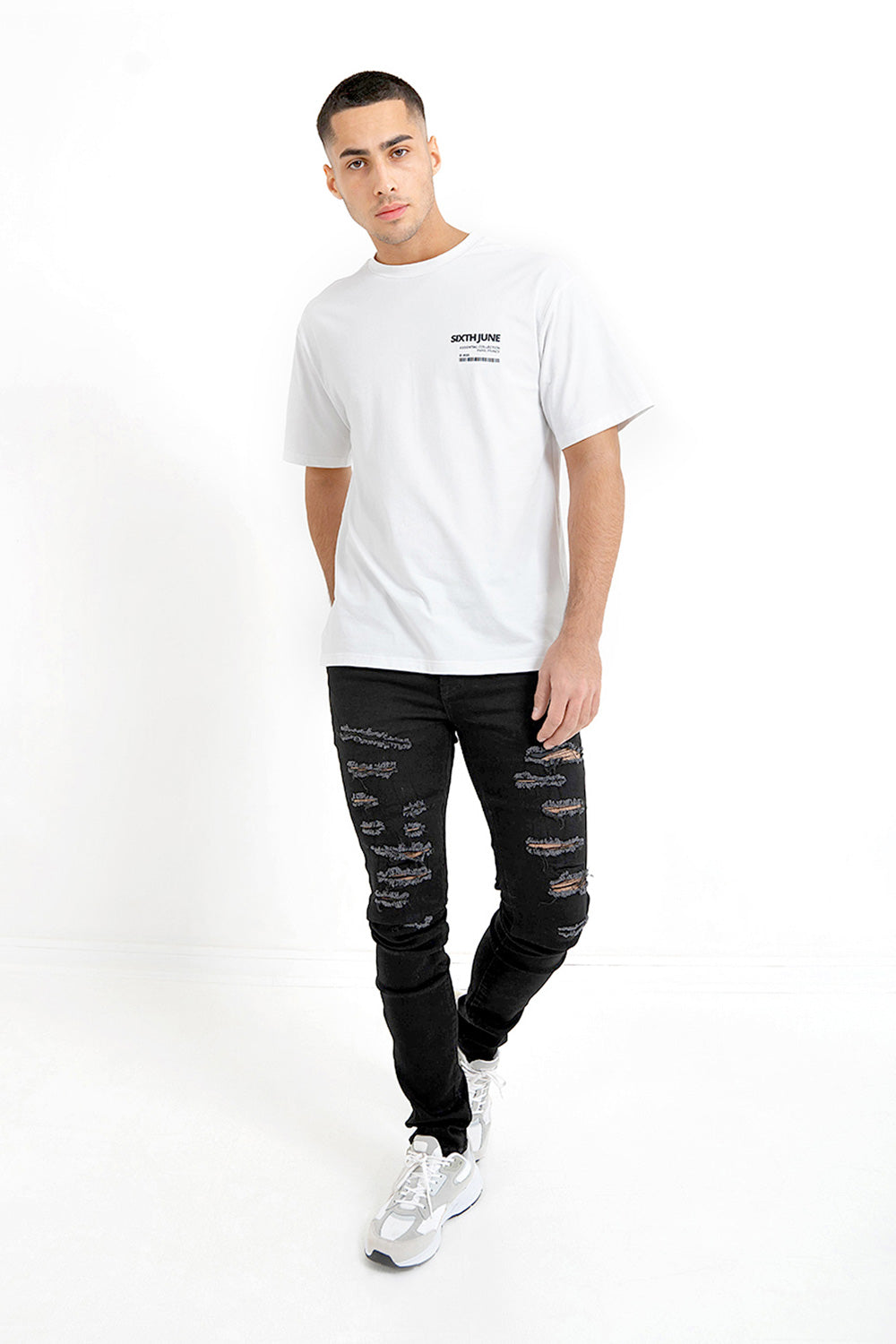 Sixth June - T-shirt barcode Blanc cassé