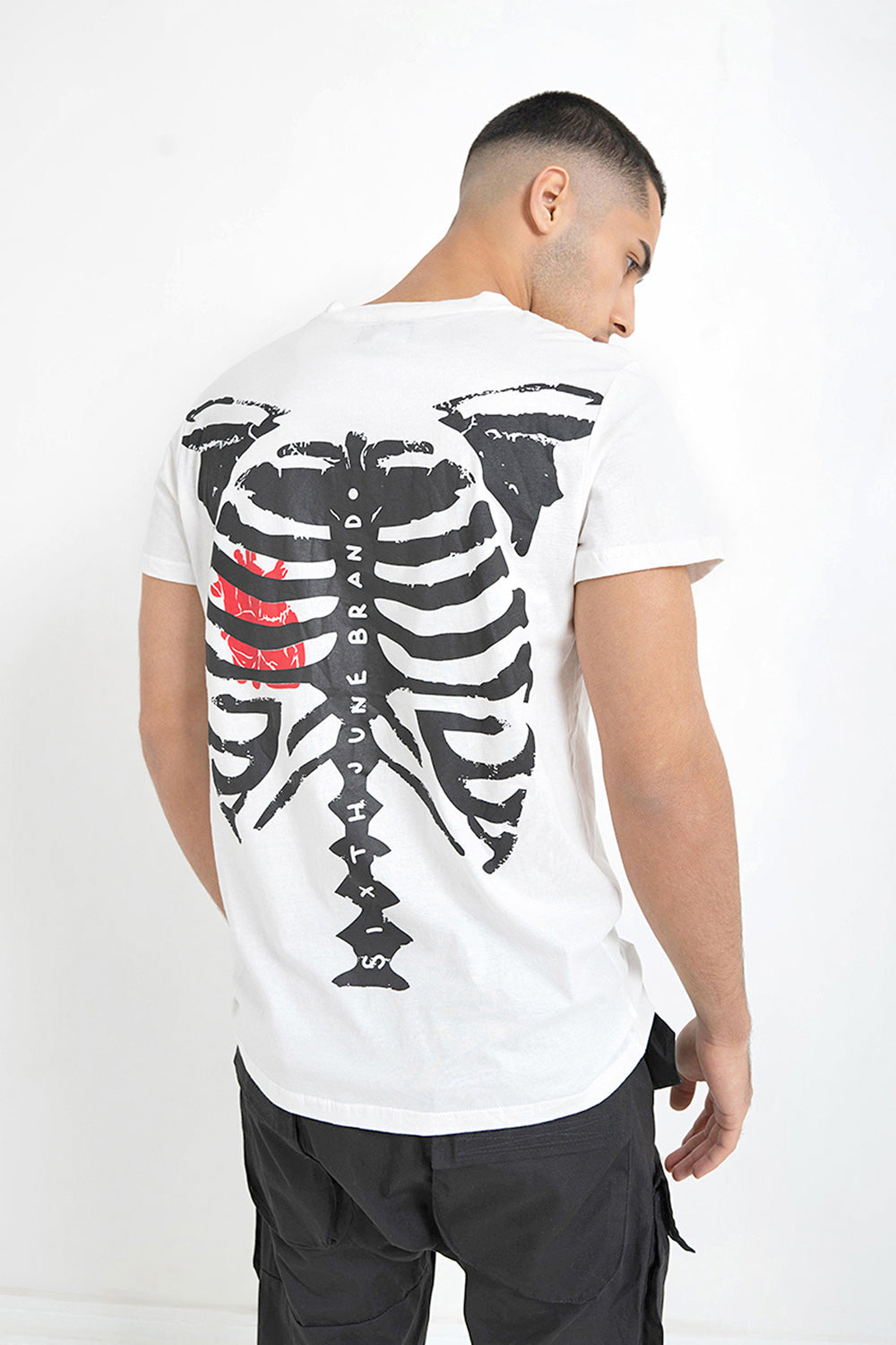 Sixth June - T-shirt squelette arrière Blanc