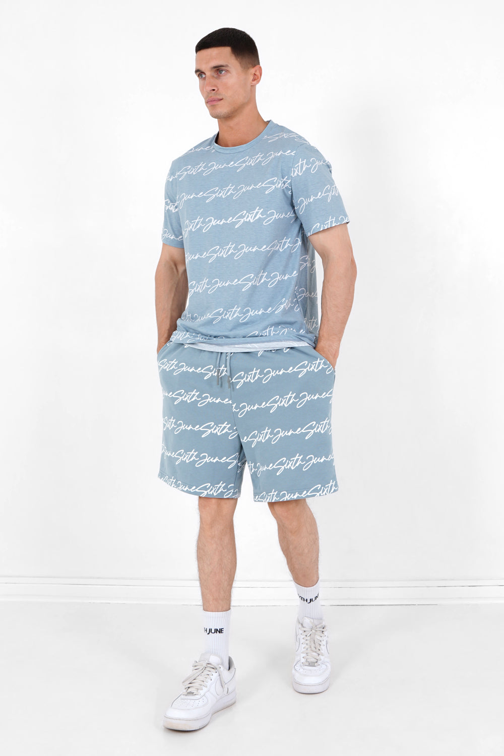 Sixth June - T-shirt logo signature Bleu clair