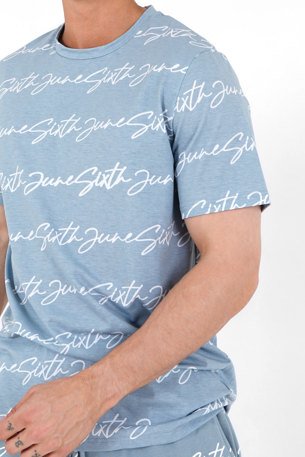 Sixth June - T-shirt logo signature Bleu clair