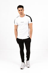Sixth June - T-shirt logo bandes blanc noir