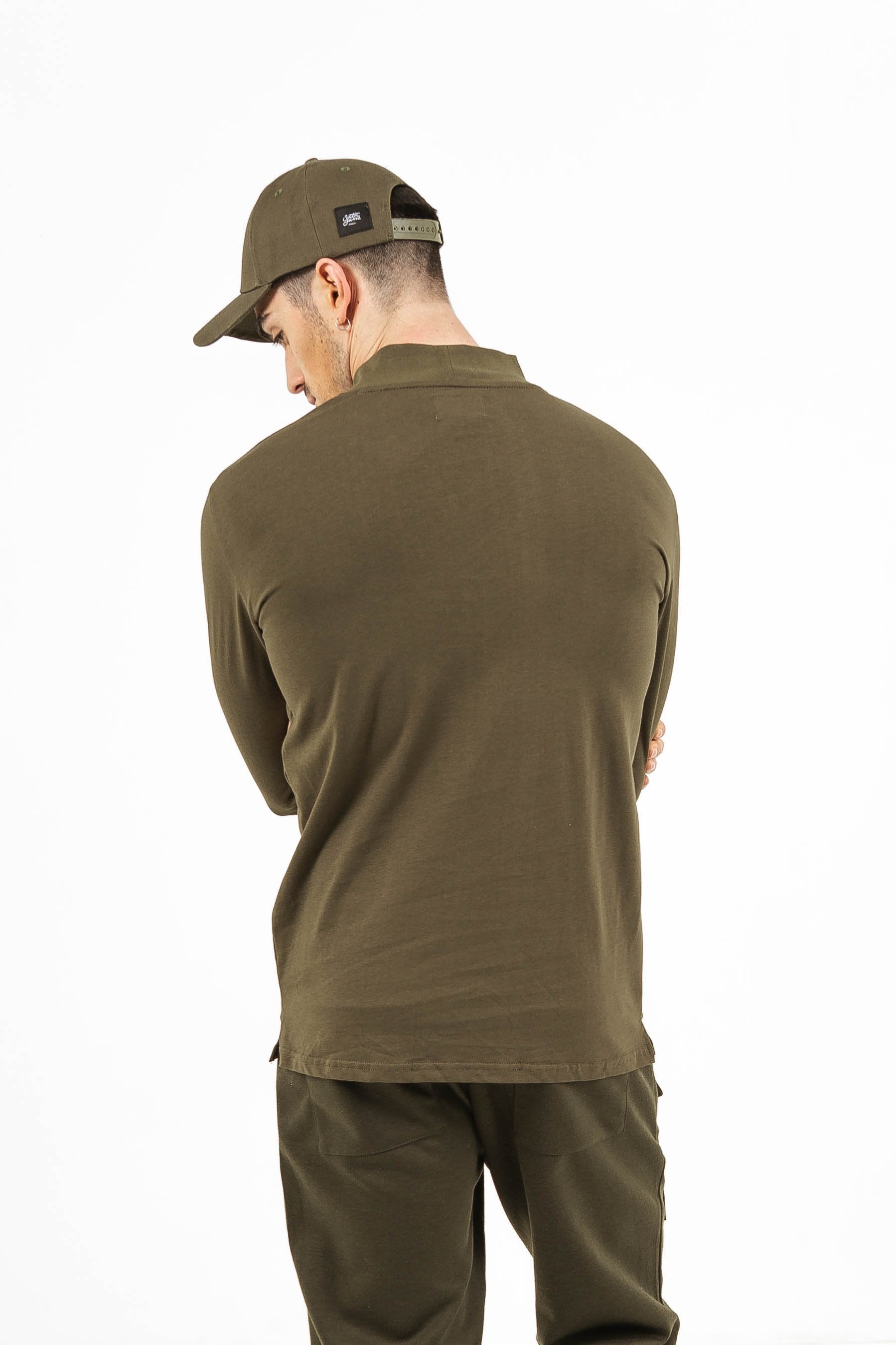 Sixth June - T-shirt col cheminée logo vert Vert kaki