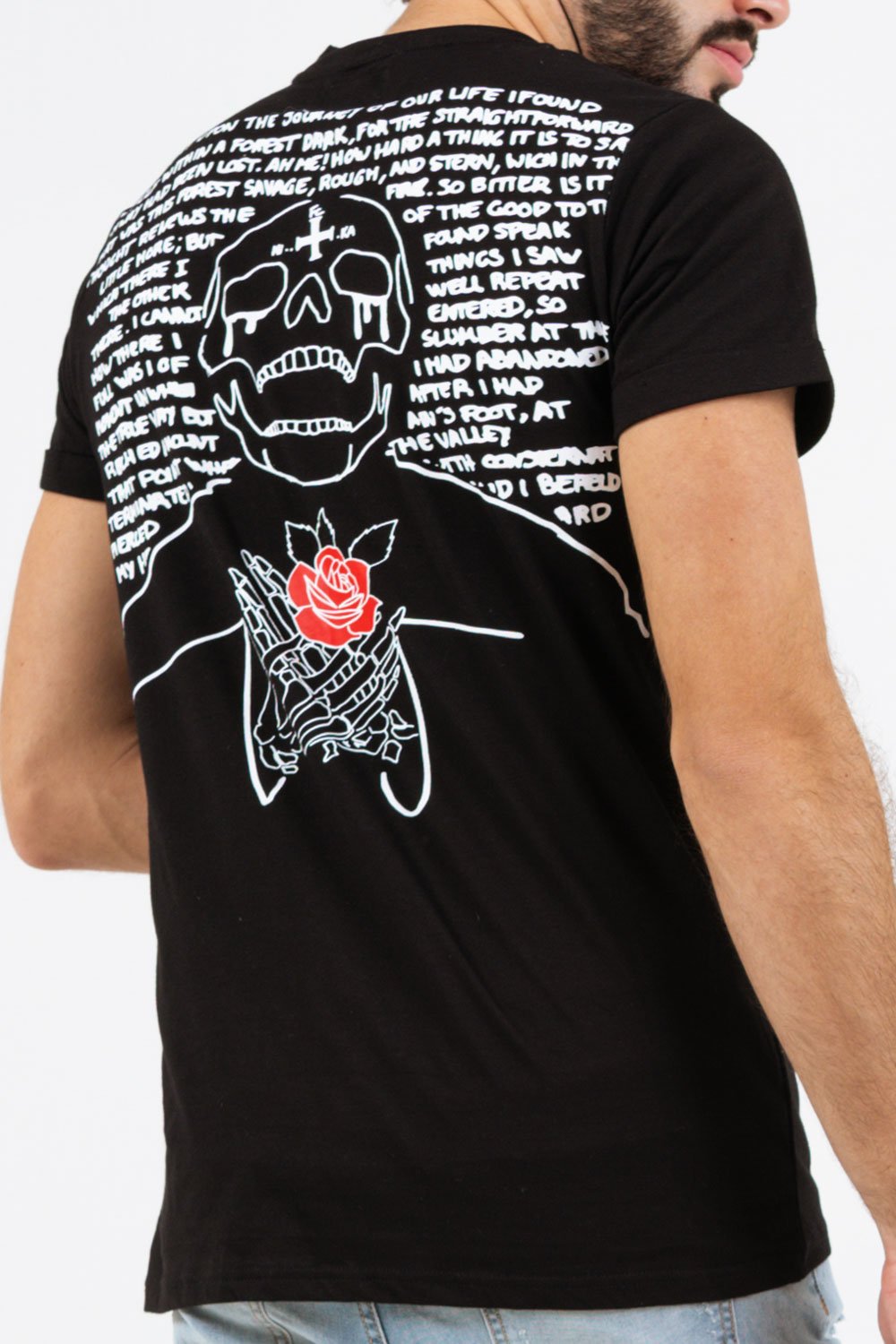 Sixth June - T-shirt imprimé tête de mort Noir Blanc