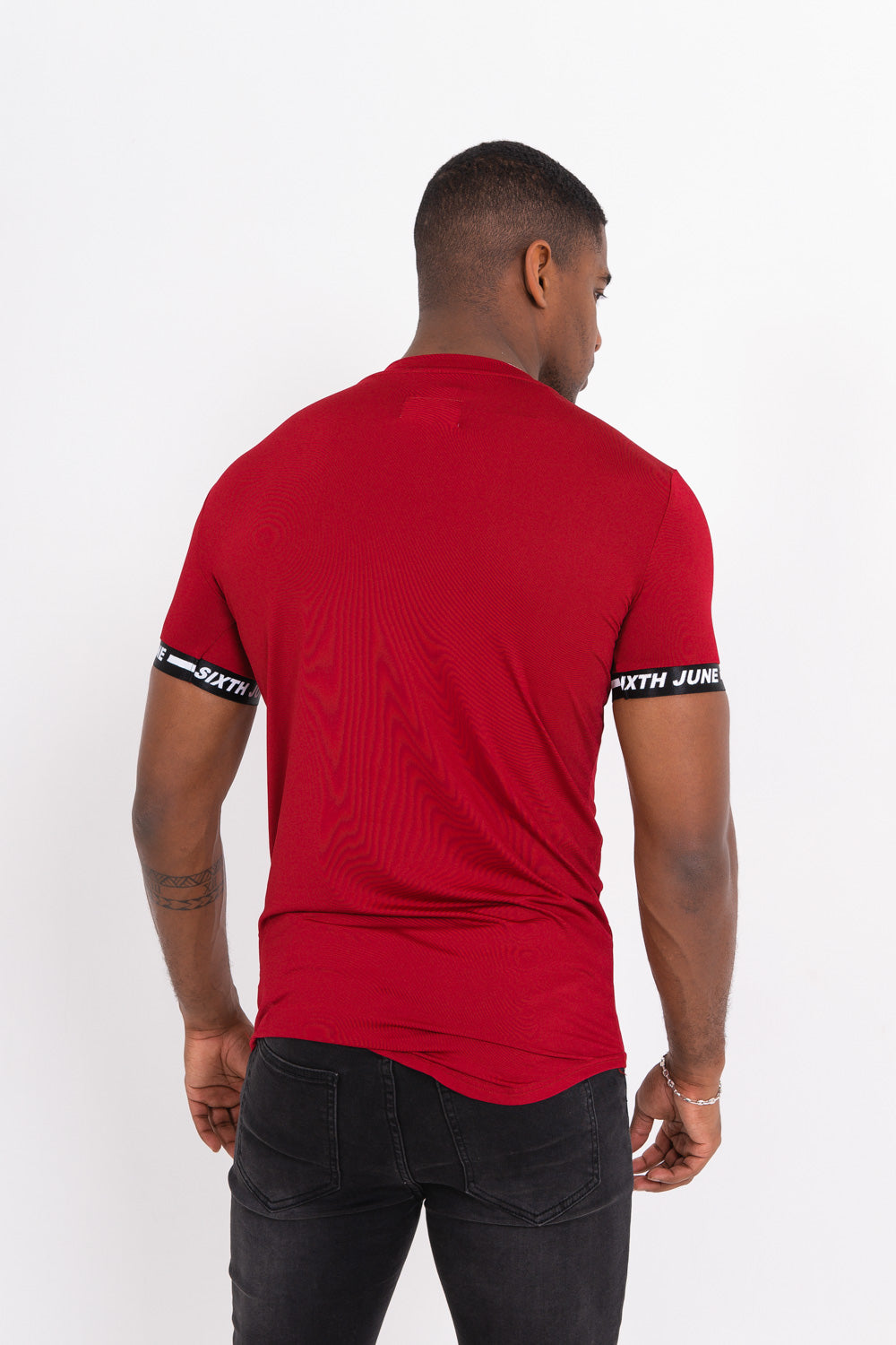 Sixth June - T-shirt moulant logo élastique rouge