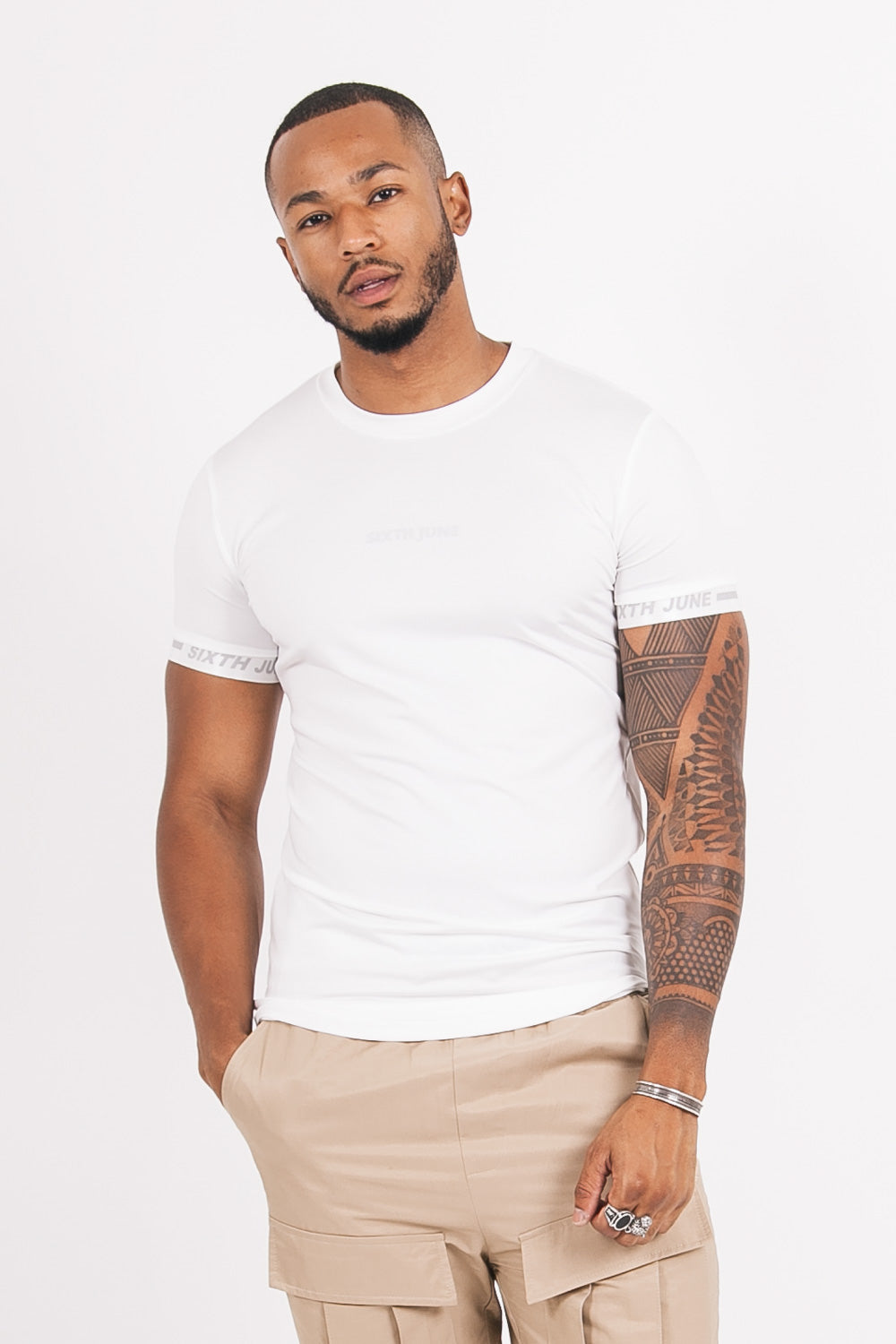 Sixth June - T-shirt maillot logo manche blanc