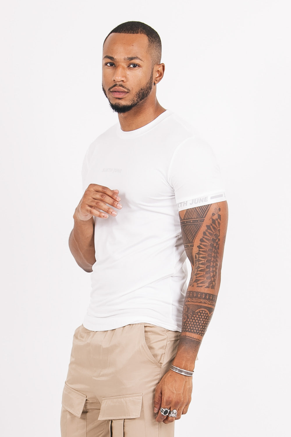 Sixth June - T-shirt maillot logo manche blanc