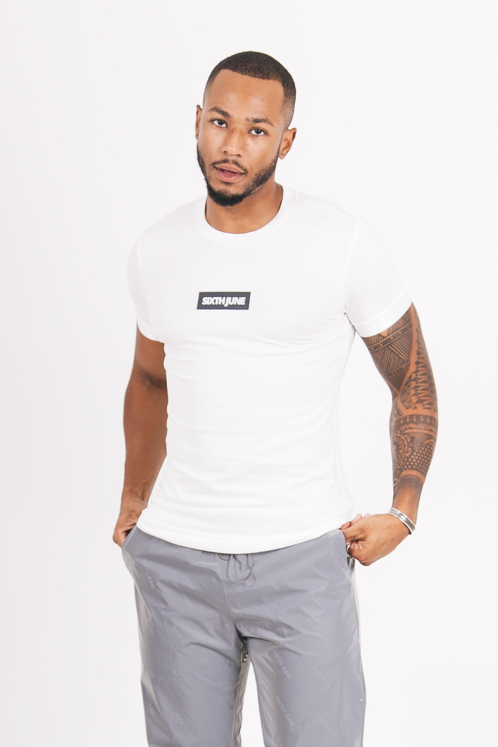 Sixth June - T-shirt iridescent logo manche blanc