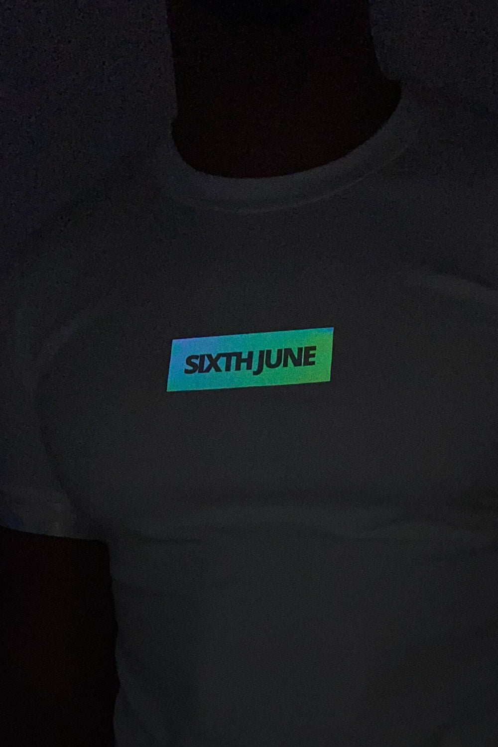 Sixth June - T-shirt iridescent logo manche blanc