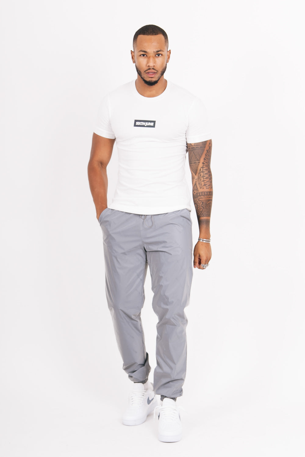 Sixth June - T-shirt iridescent logo manche blanc