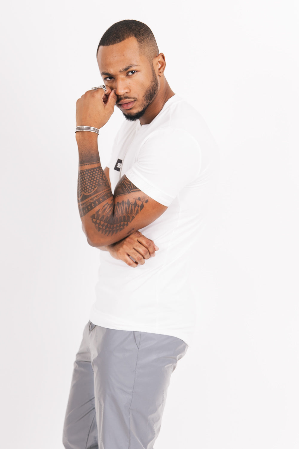 Sixth June - T-shirt iridescent logo manche blanc