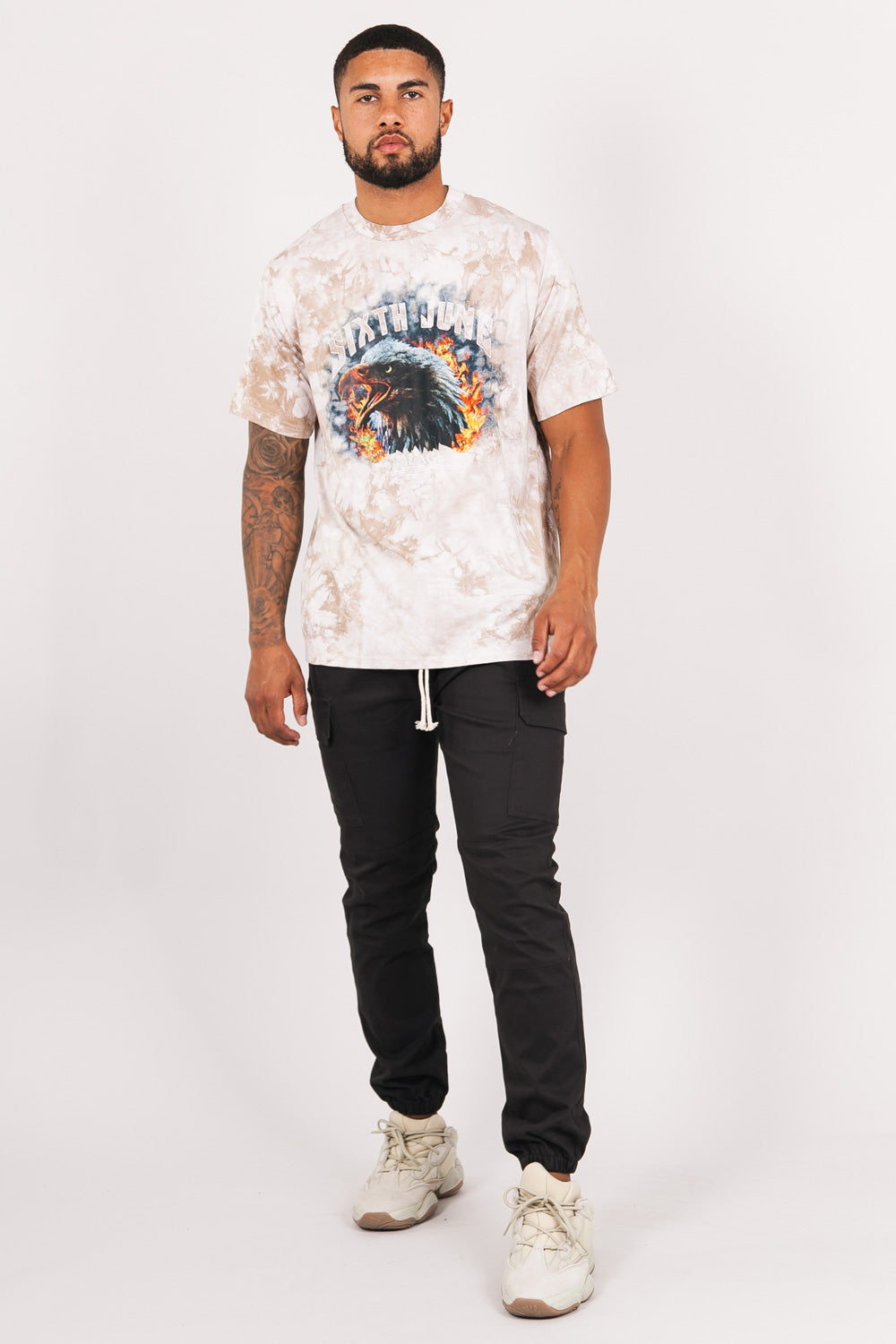 Sixth June - T-shirt aigle tie and dye beige