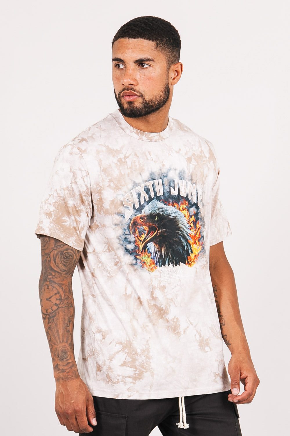 Sixth June - T-shirt aigle tie and dye beige