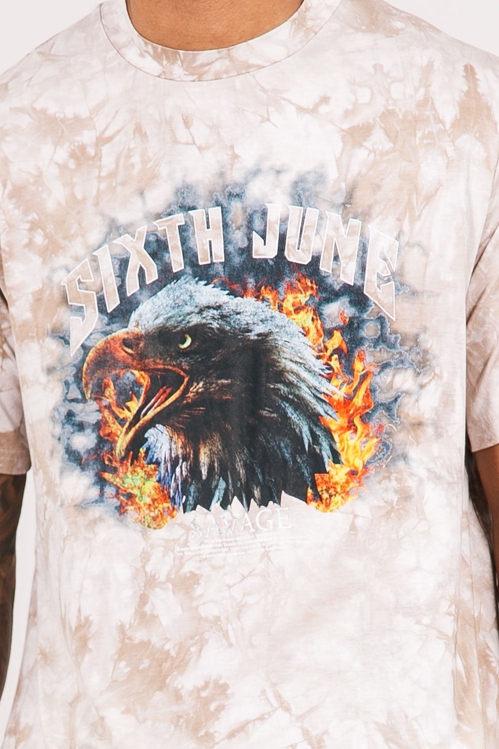 Sixth June - T-shirt aigle tie and dye beige
