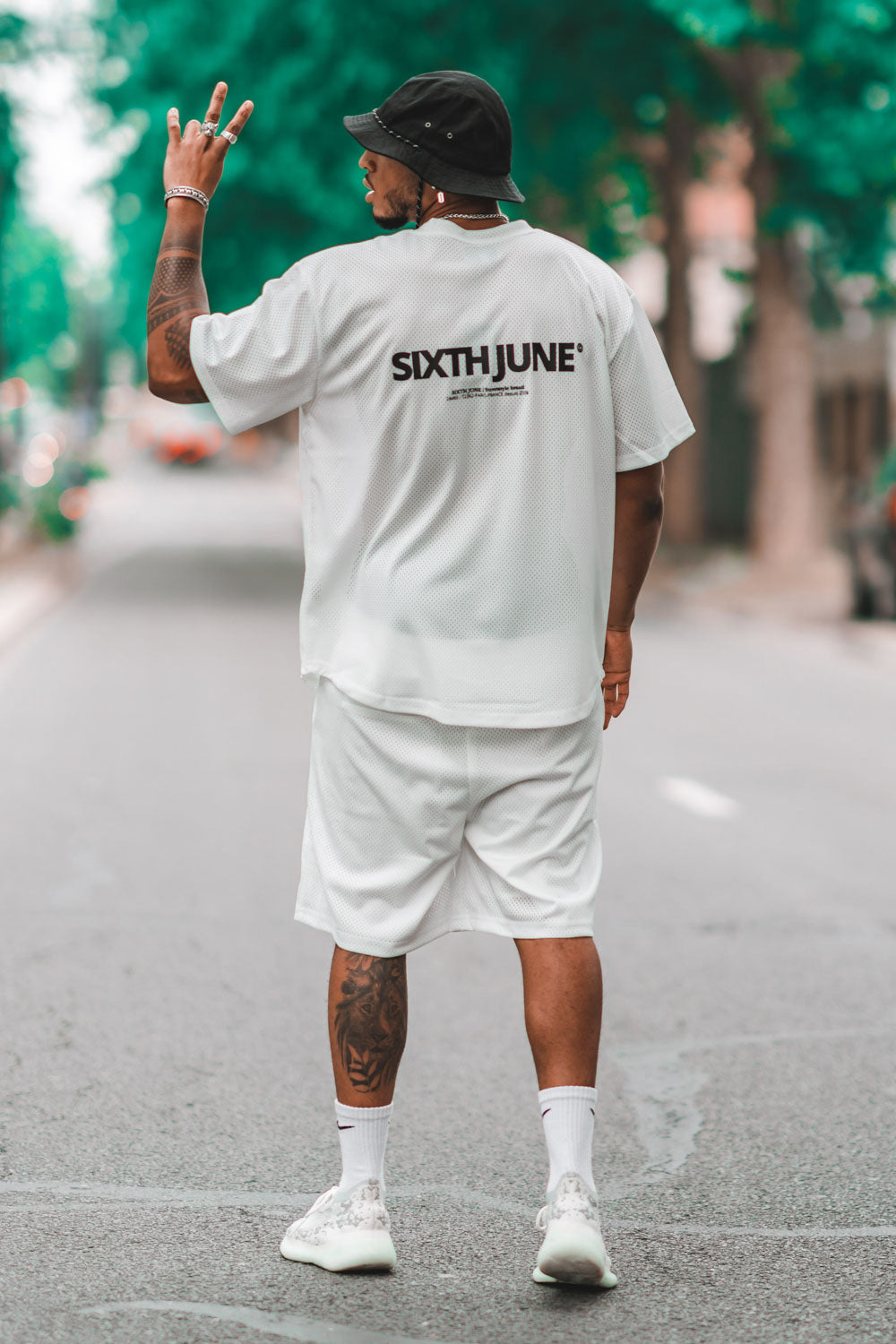 Sixth June - Maillot mesh logo blanc