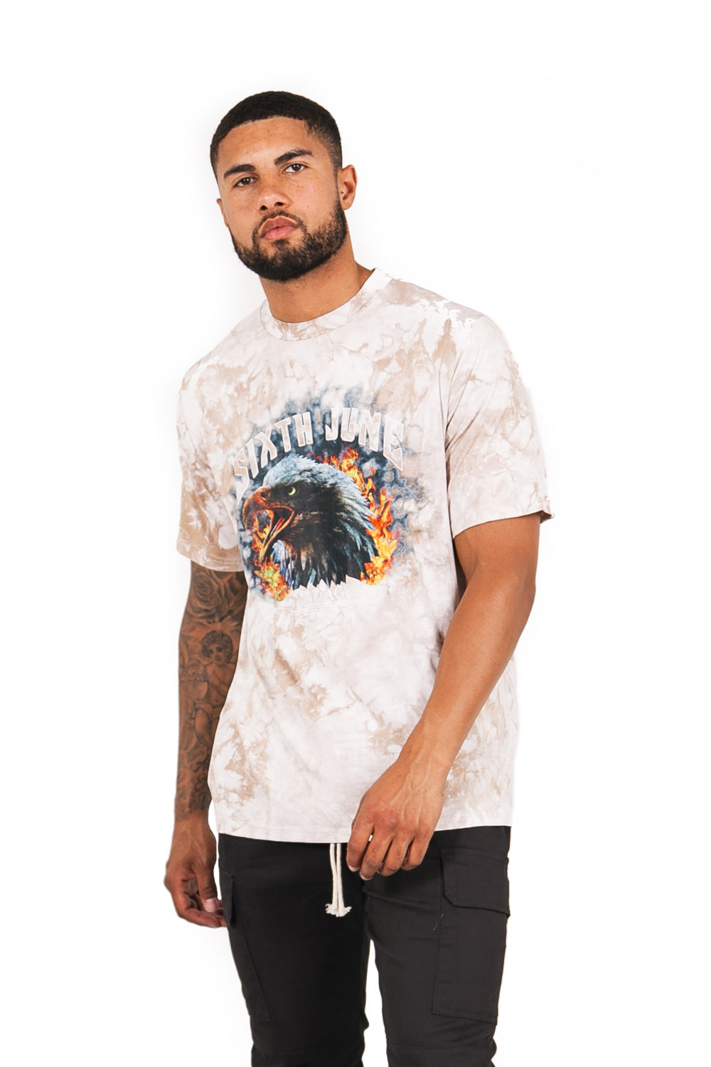 Sixth June - T-shirt aigle tie and dye beige