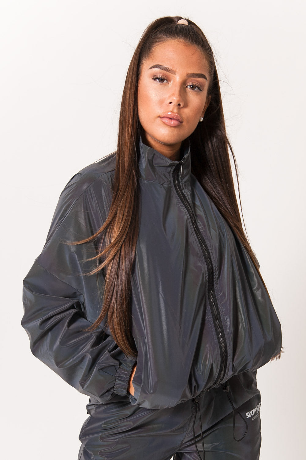 Sixth June - Veste pétrole réfléchissante noir