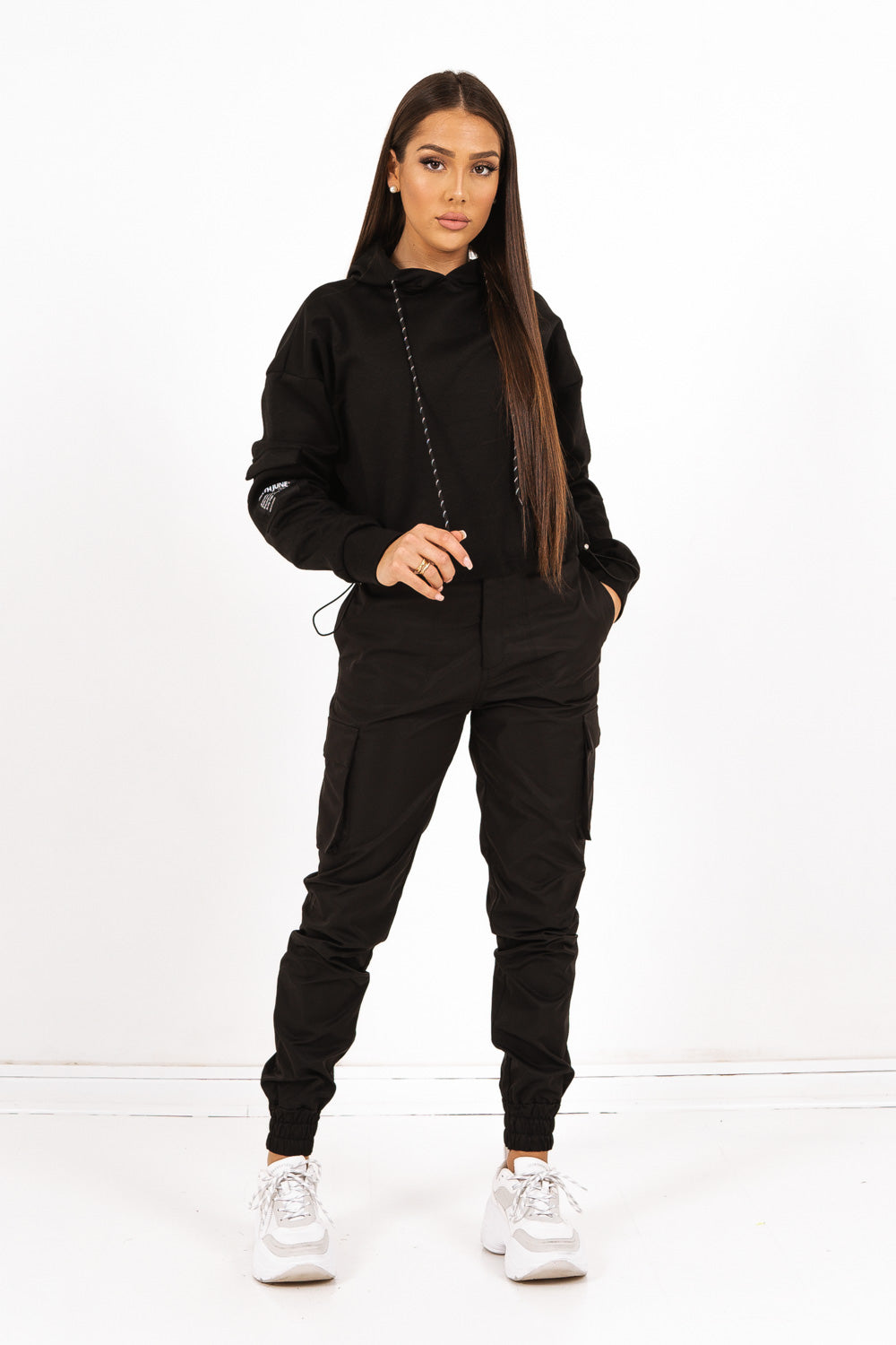 Sixth June - Sweat capuche cargo Noir