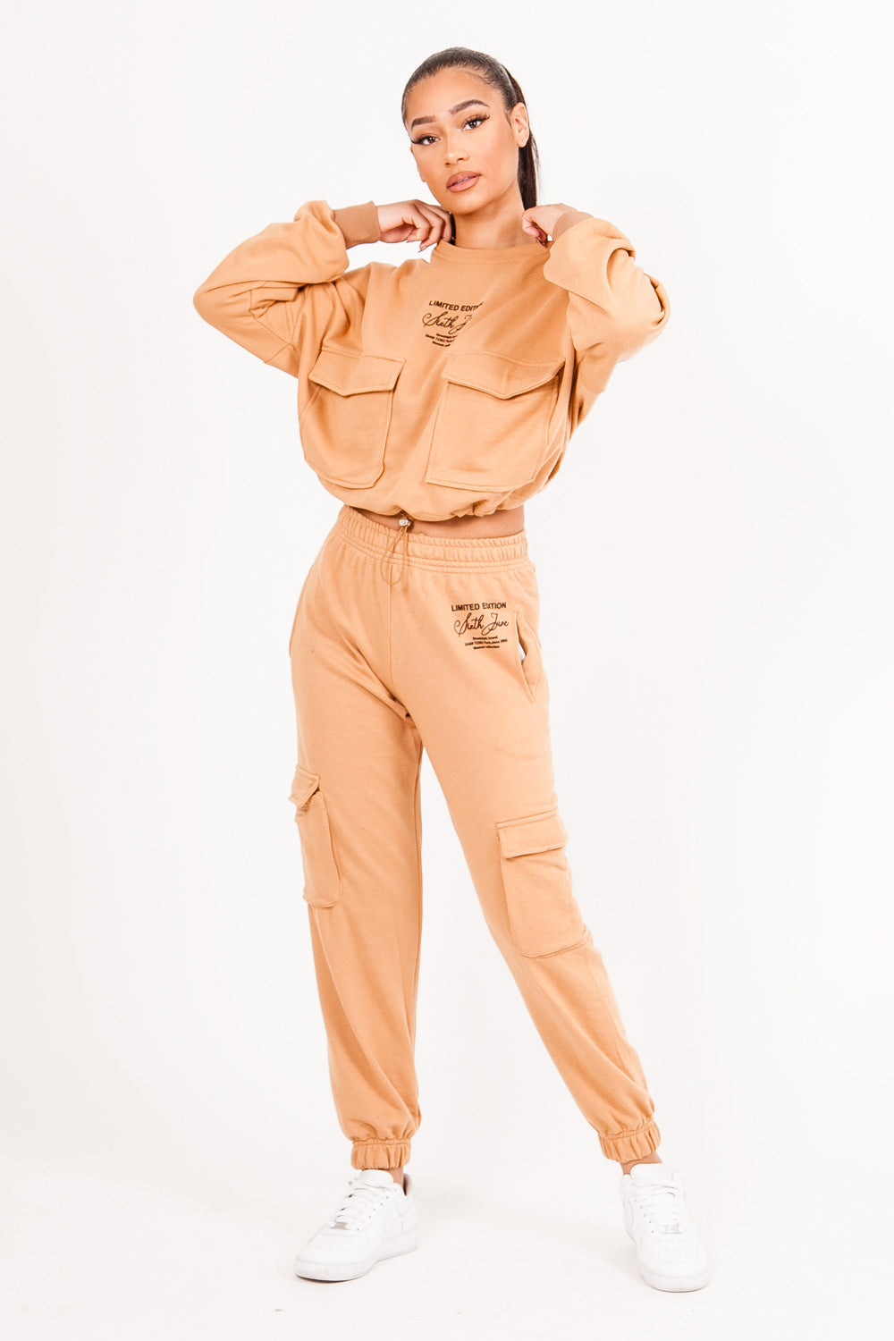 Sixth June - Sweatshirt poches cargo Beige