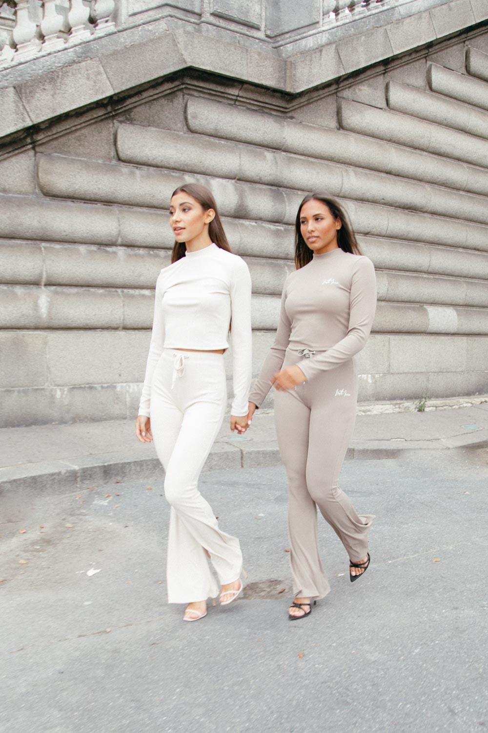 Sixth June - Pantalon flare logo beige