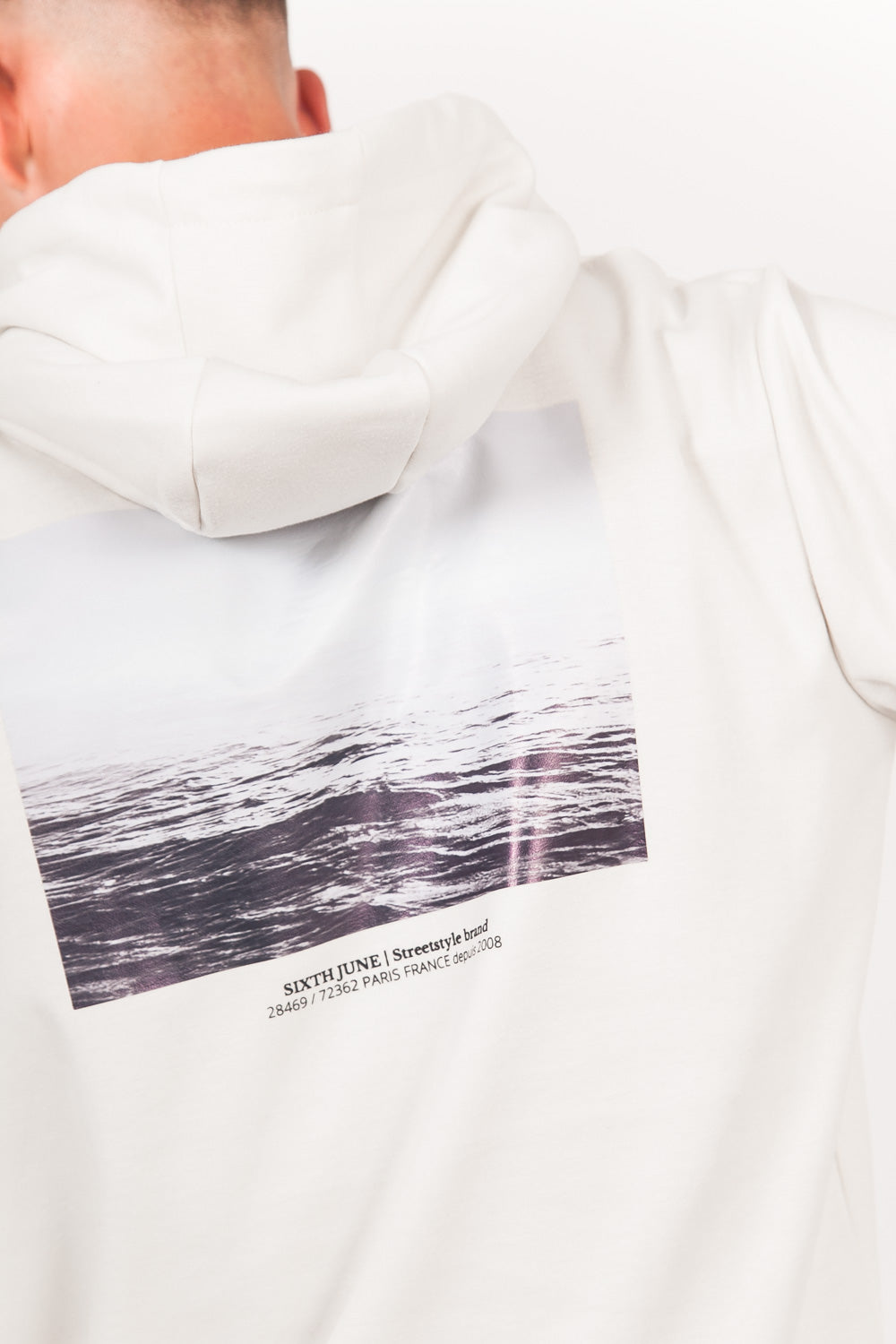 Sixth June - Sweat capuche réfléchissant empiècement logo blanc